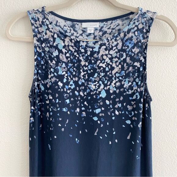 J. Jill Pure Jill Splatter Print Stretch Sleeveless Maxi Dress Size XS - Picture 3 of 9